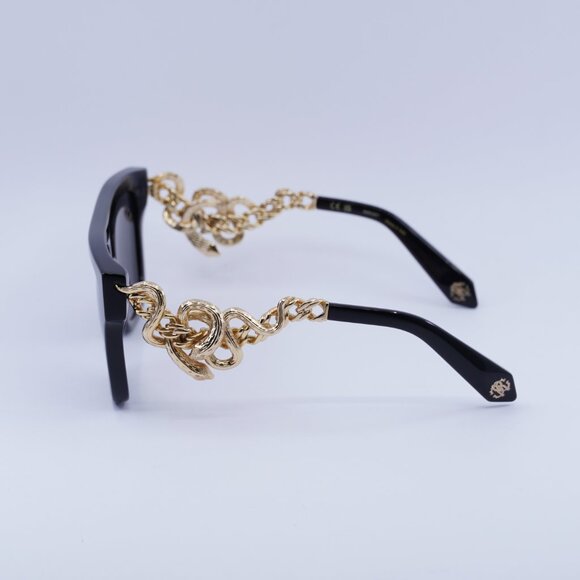 🕶️ New Roberto Cavalli SRC014M 0700 Sunglasses - Shiny Black/Gold Frame - Picture 5 of 11